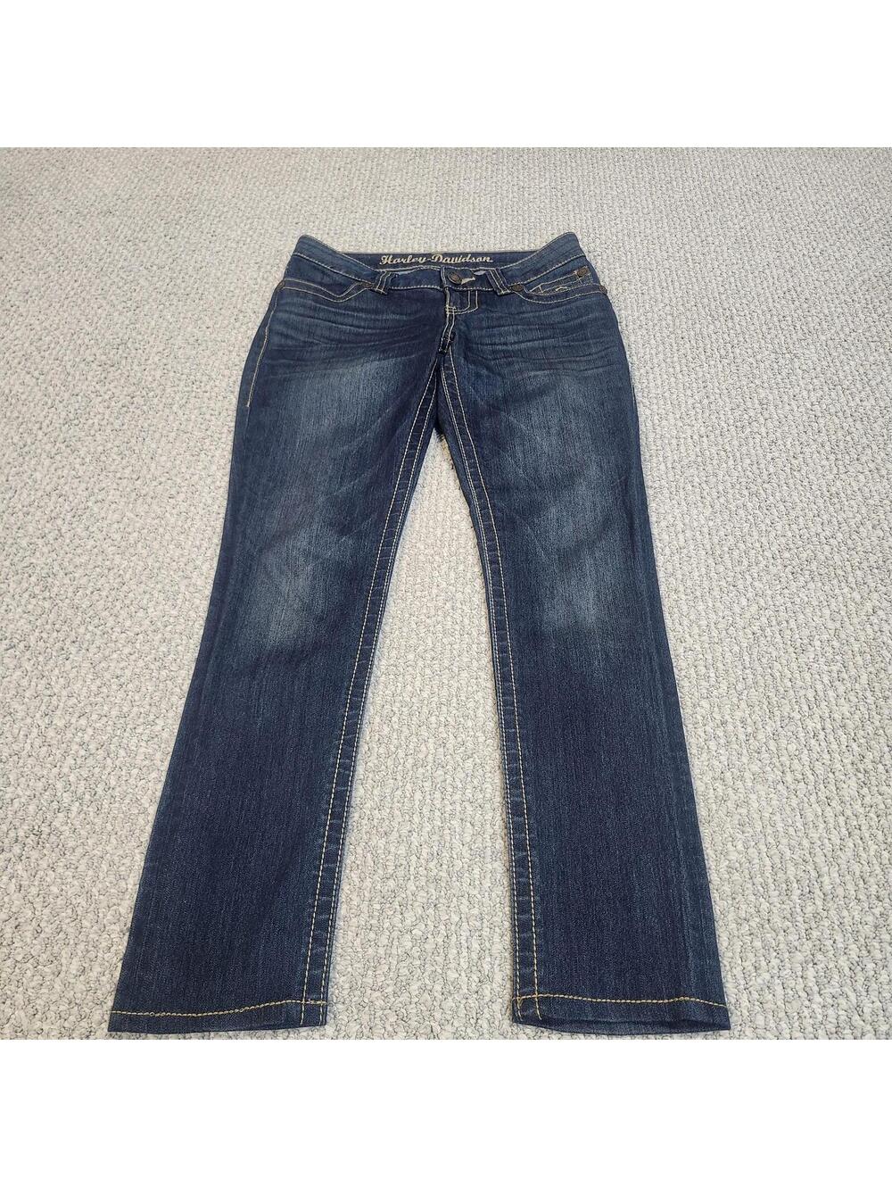 Harley-Davidson Women's Petite Size 4 Dark Blue Denim Jeans